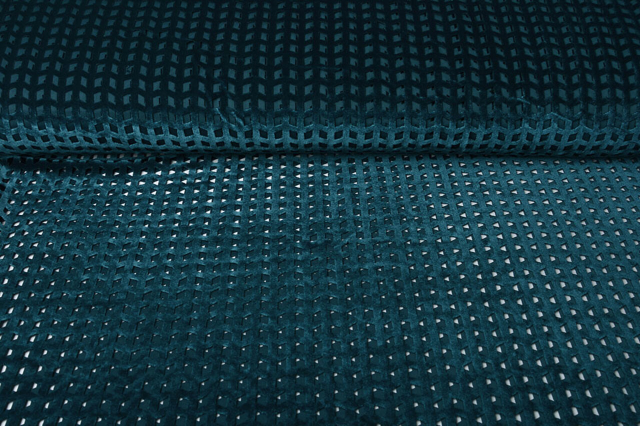 Velours Mesh Checks Petrol Velours Mesh Checks Petrol