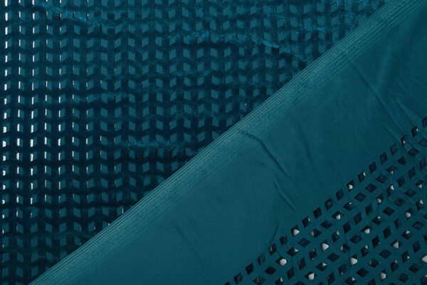 Velours Mesh Checks Petrol Velours Mesh Checks Petrol