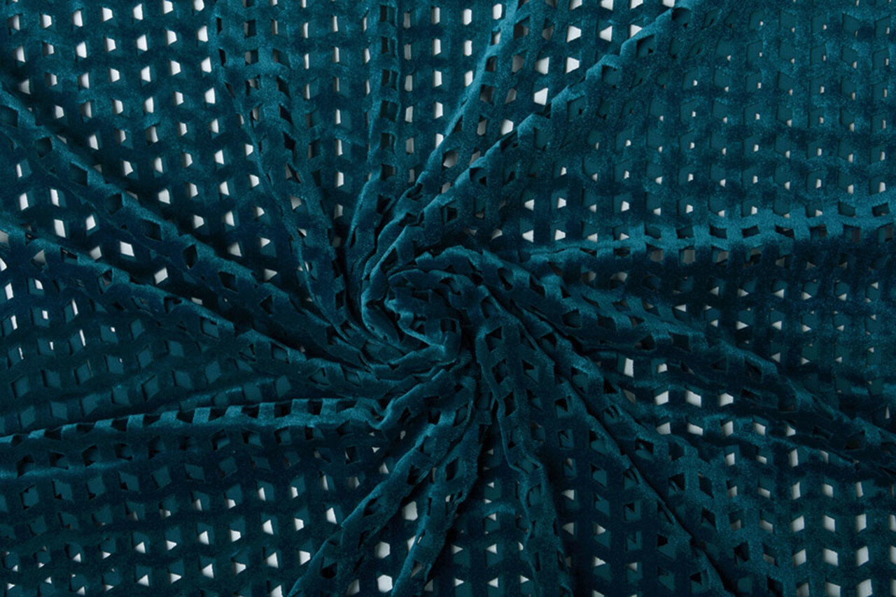 Velours Mesh Checks Petrol Velours Mesh Checks Petrol