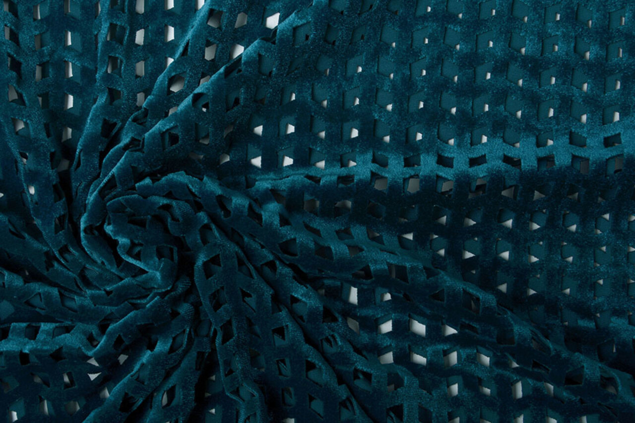 Velours Mesh Checks Petrol Velours Mesh Checks Petrol