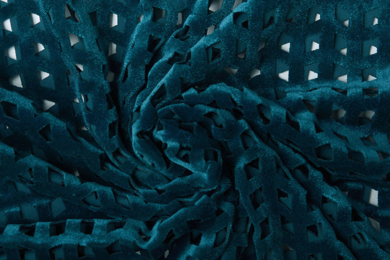 Velours Mesh Checks Petrol Velours Mesh Checks Petrol