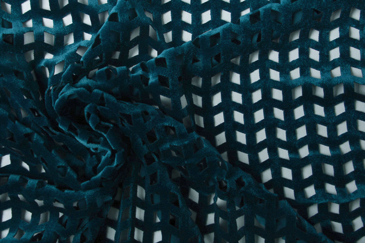 Velours Mesh Checks Petrol Velours Mesh Checks Petrol