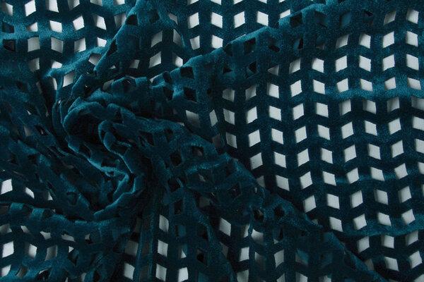 Velours Mesh Checks Petrol Velours Mesh Checks Petrol