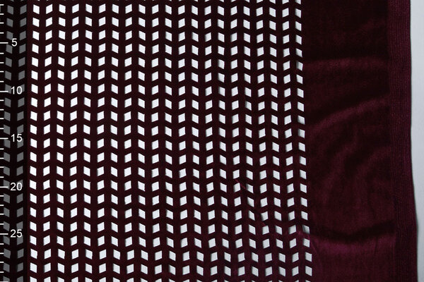 Velours Mazen Carreaux Bordeaux Velours Mazen Carreaux Bordeaux