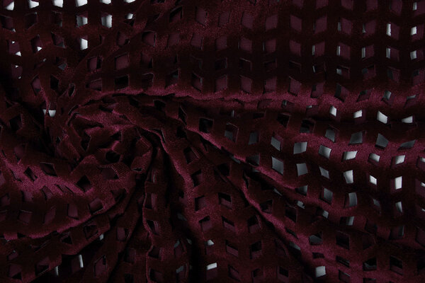 Velours Mazen Carreaux Bordeaux Velours Mazen Carreaux Bordeaux