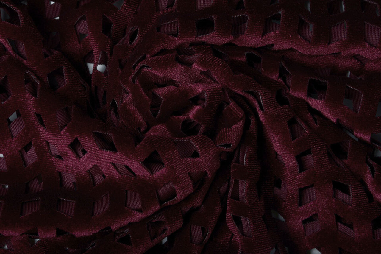 Velours Mesh Checks Bordeaux