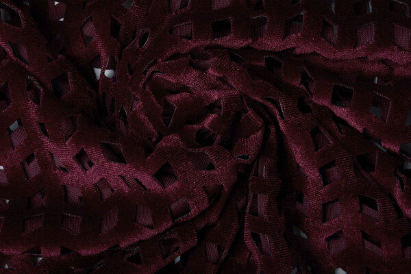 Velours Mesh Checks Bordeaux