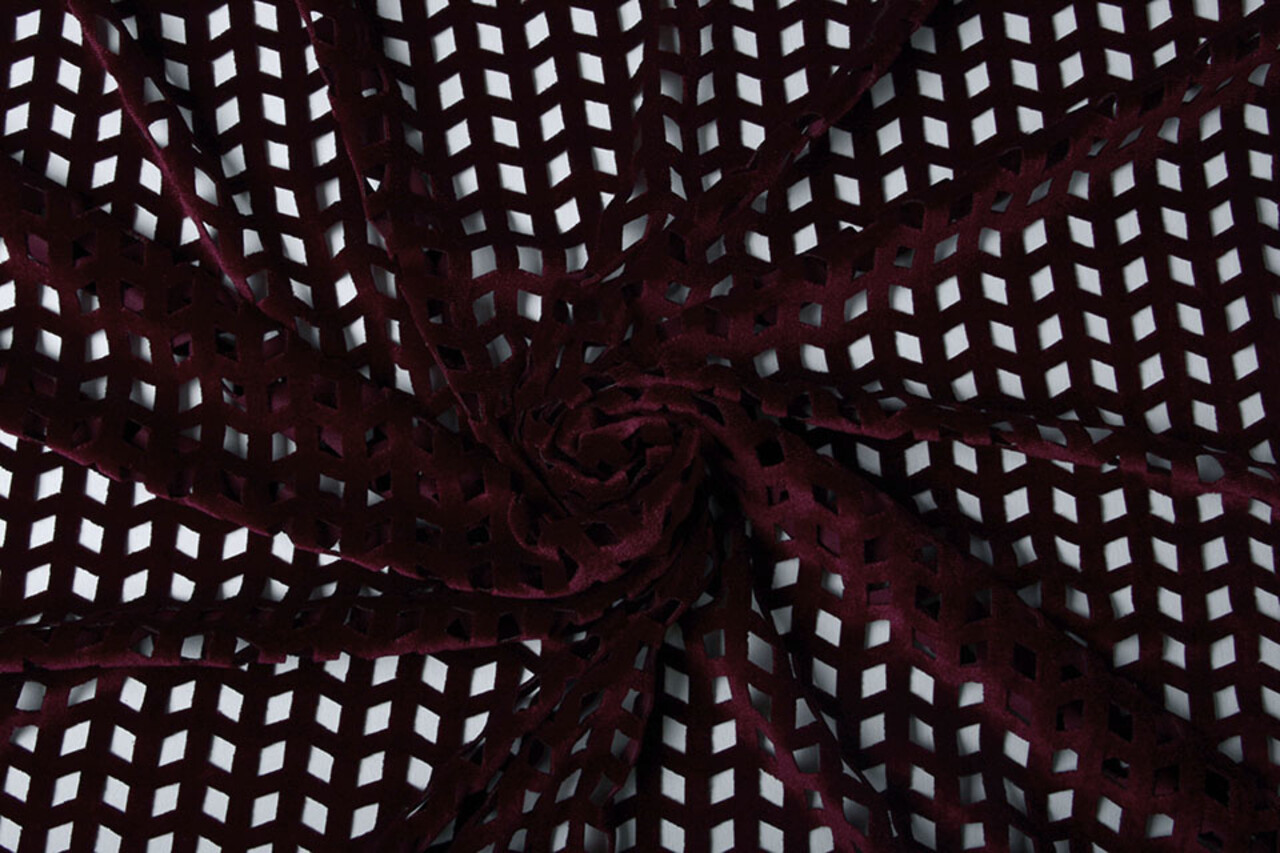 Velours Mesh Checks Bordeaux