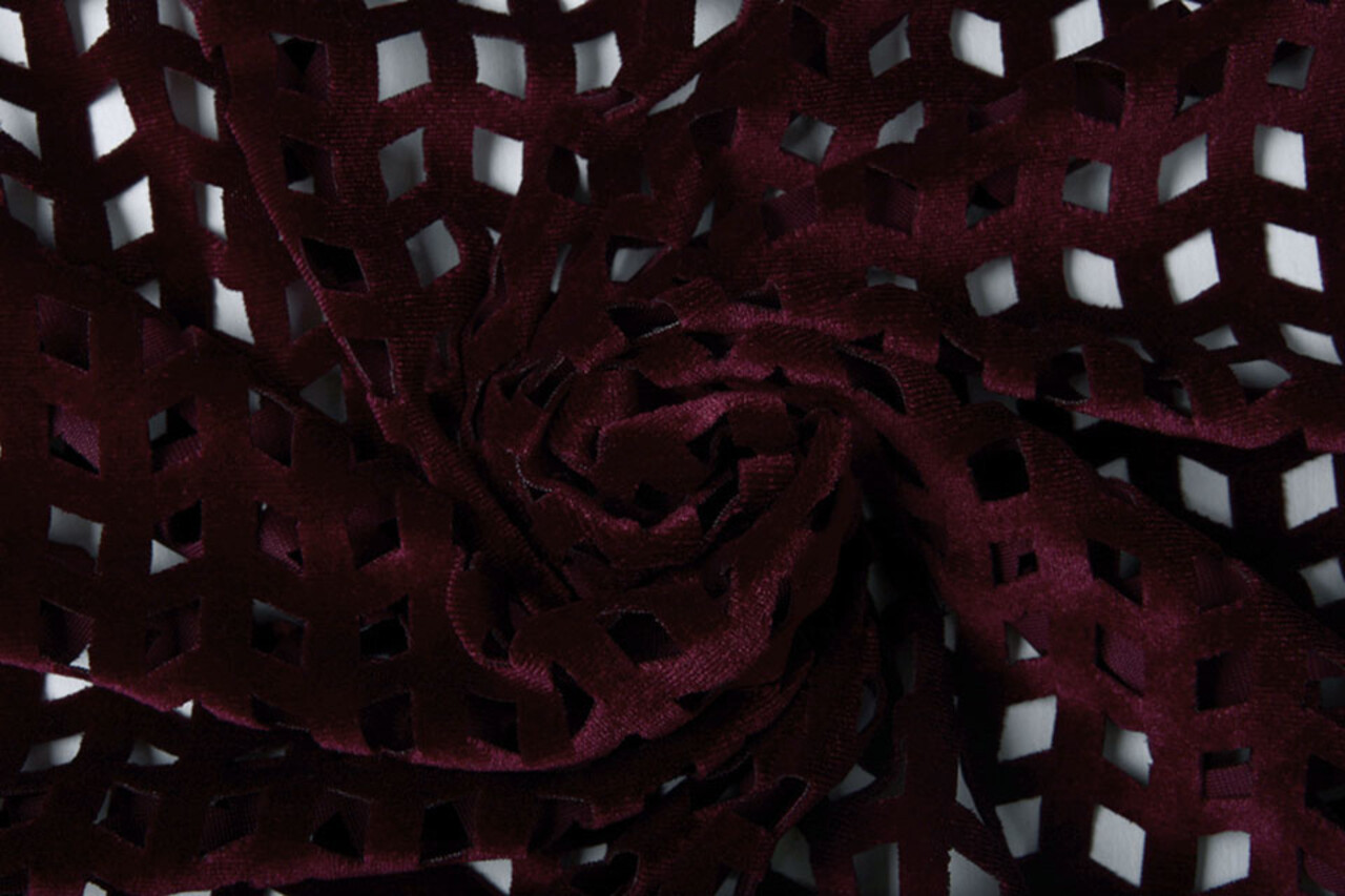 Velours Mesh Checks Bordeaux