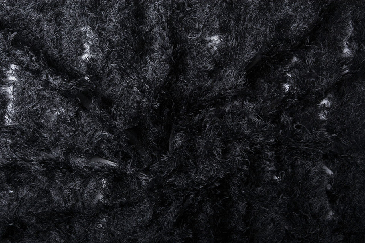 Fine Tulle 3D Righe Nero