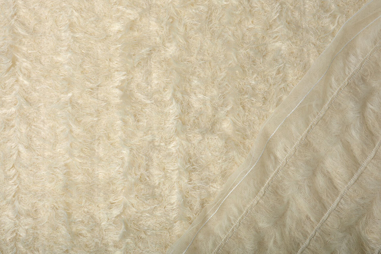 Fine Tulle 3D Righe Crema