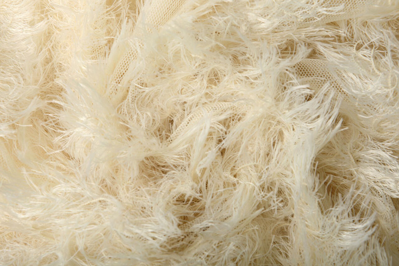 Fine Tulle 3D Righe Crema