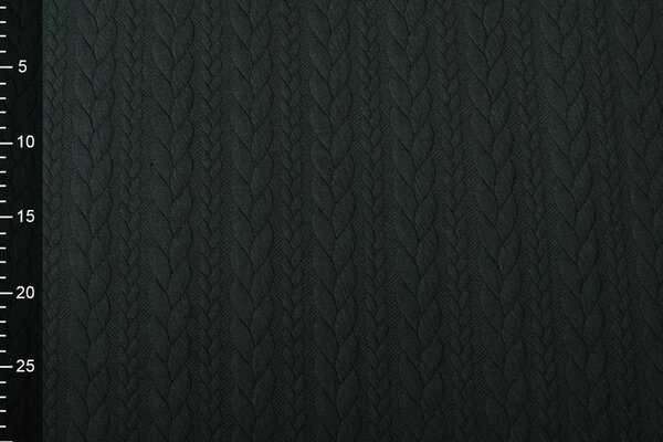 Gebreide Kabel Stof Tricot Donker Groen