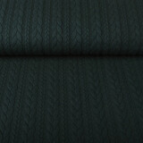 Tricoté Torsade Tissu Jersey Vert Foncé