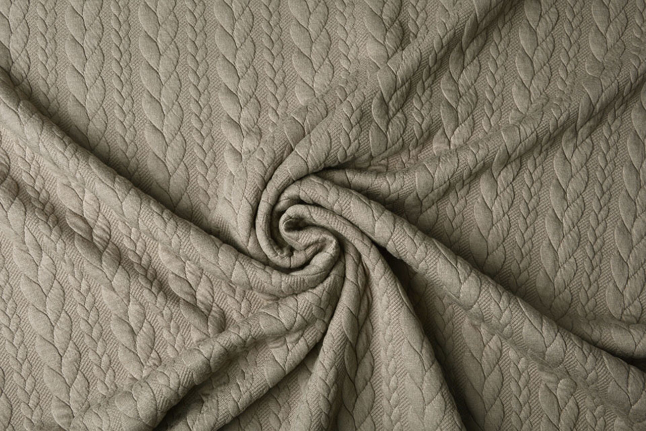 Gebreide Kabel Stof Tricot Taupe Gebreide Kabel Stof Tricot Taupe