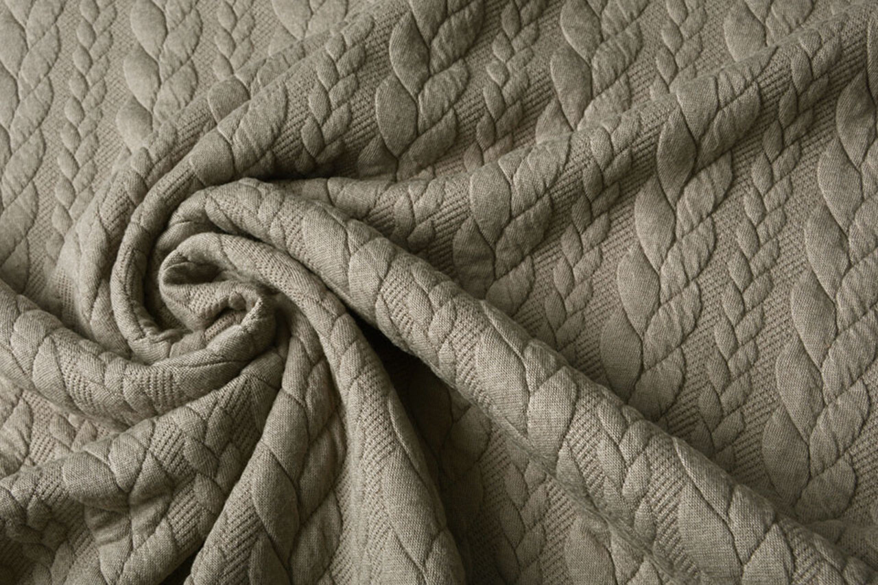 Gebreide Kabel Stof Tricot Taupe Gebreide Kabel Stof Tricot Taupe
