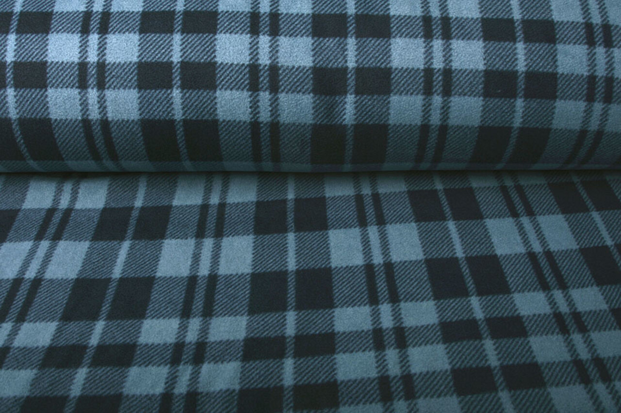 Oeko-Tex® Polaire Imprimée à Carreaux Jeans Oeko-Tex® Polaire Imprimée à Carreaux Jeans