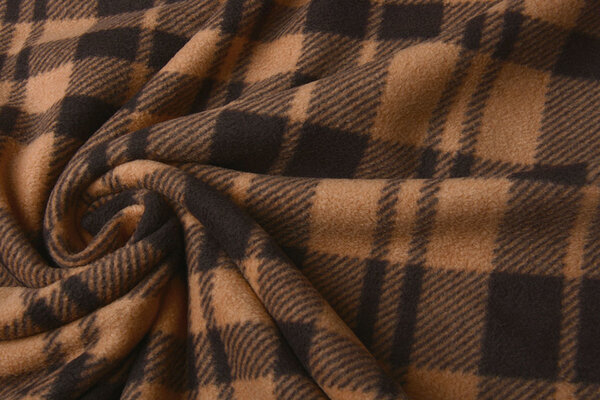 Oeko-Tex®  Bedruckte Polar Kariert Warmes Orange Oeko-Tex®  Bedruckte Polar Kariert Warmes Orange
