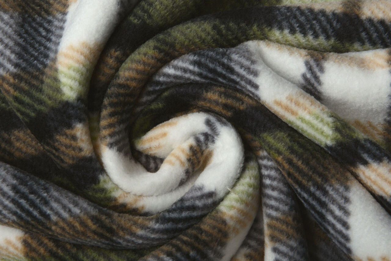 Oeko-Tex®  Stampata Polare a Quadri Verde