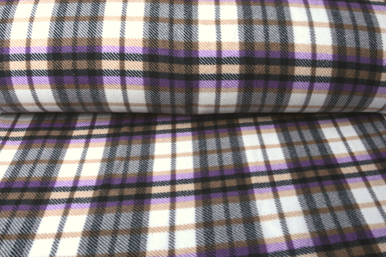 Oeko-Tex® Bedruckte Polar Kariert Lila Oeko-Tex® Bedruckte Polar Kariert Lila