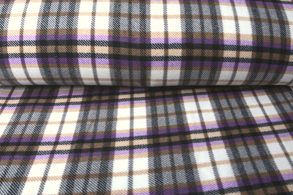 Oeko-Tex® Bedruckte Polar Kariert Lila Oeko-Tex® Bedruckte Polar Kariert Lila