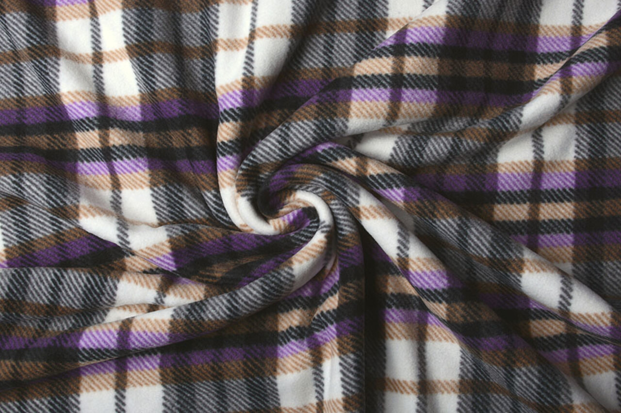 Oeko-Tex® Bedruckte Polar Kariert Lila Oeko-Tex® Bedruckte Polar Kariert Lila