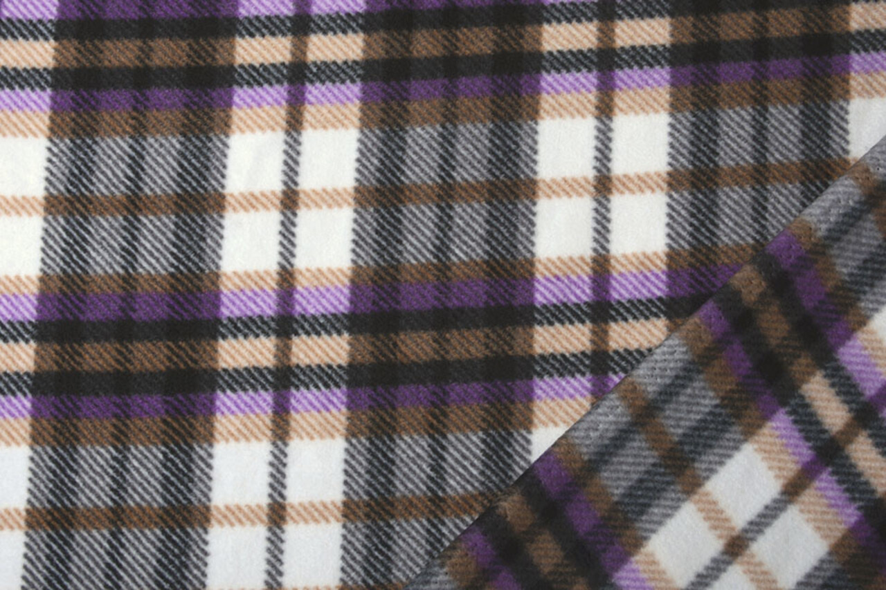 Oeko-Tex® Bedruckte Polar Kariert Lila Oeko-Tex® Bedruckte Polar Kariert Lila