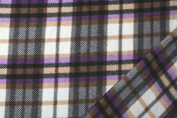 Oeko-Tex® Bedruckte Polar Kariert Lila Oeko-Tex® Bedruckte Polar Kariert Lila