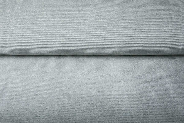 Coton Jersey Velours Côtelé Grand Côtelé Gris Clair Melange