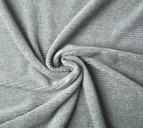 Katoenen Tricot  Corduroy Brede Rib Licht Grijs Melange