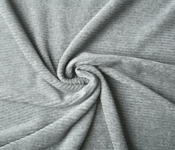 Cotton Jersey Corduroy Wide Light Grey Melange