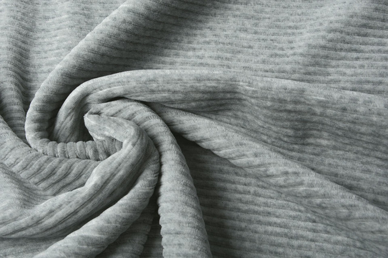 Di Cotone Maglia Velluto a Coste Larga Costina Grigio Chiaro Mélange