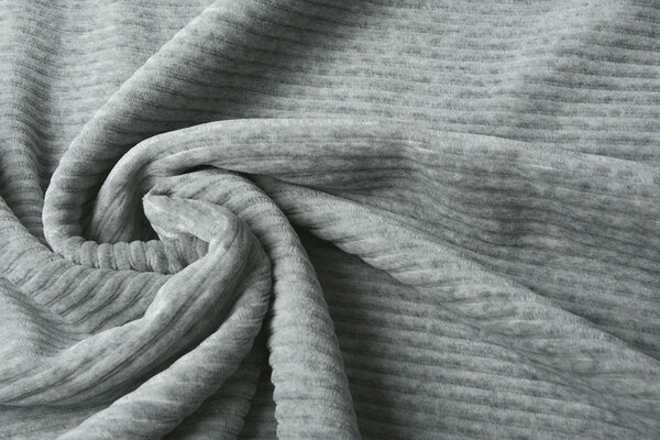 Cotton Jersey Corduroy Wide Light Grey Melange Cotton Jersey Corduroy Wide Light Grey Melange