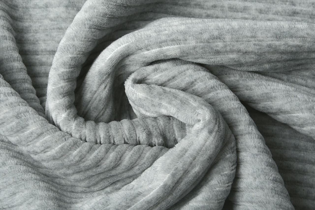 Di Cotone Maglia Velluto a Coste Larga Costina Grigio Chiaro Mélange