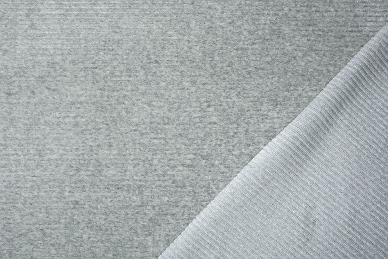 Cotton Jersey Corduroy Wide Light Grey Melange Cotton Jersey Corduroy Wide Light Grey Melange