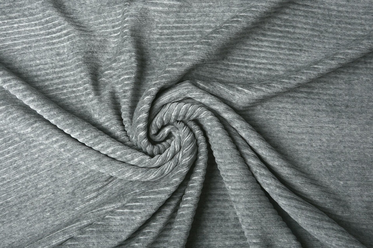 Di Cotone Maglia Velluto a Coste Larga Costina Grigio Mélange Di Cotone Maglia Velluto a Coste Larga Costina Grigio Mélange