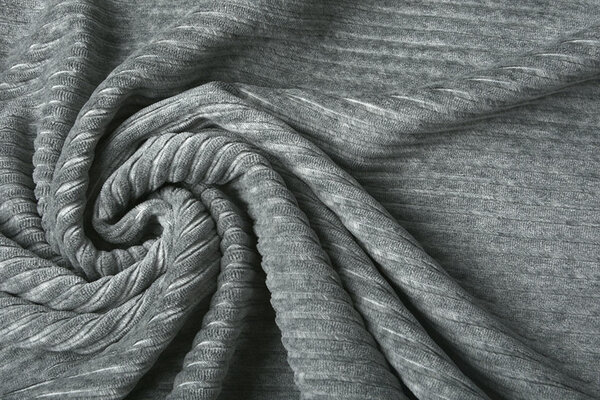 Katoenen Tricot  Corduroy Brede Rib Grijs Melange Katoenen Tricot  Corduroy Brede Rib Grijs Melange