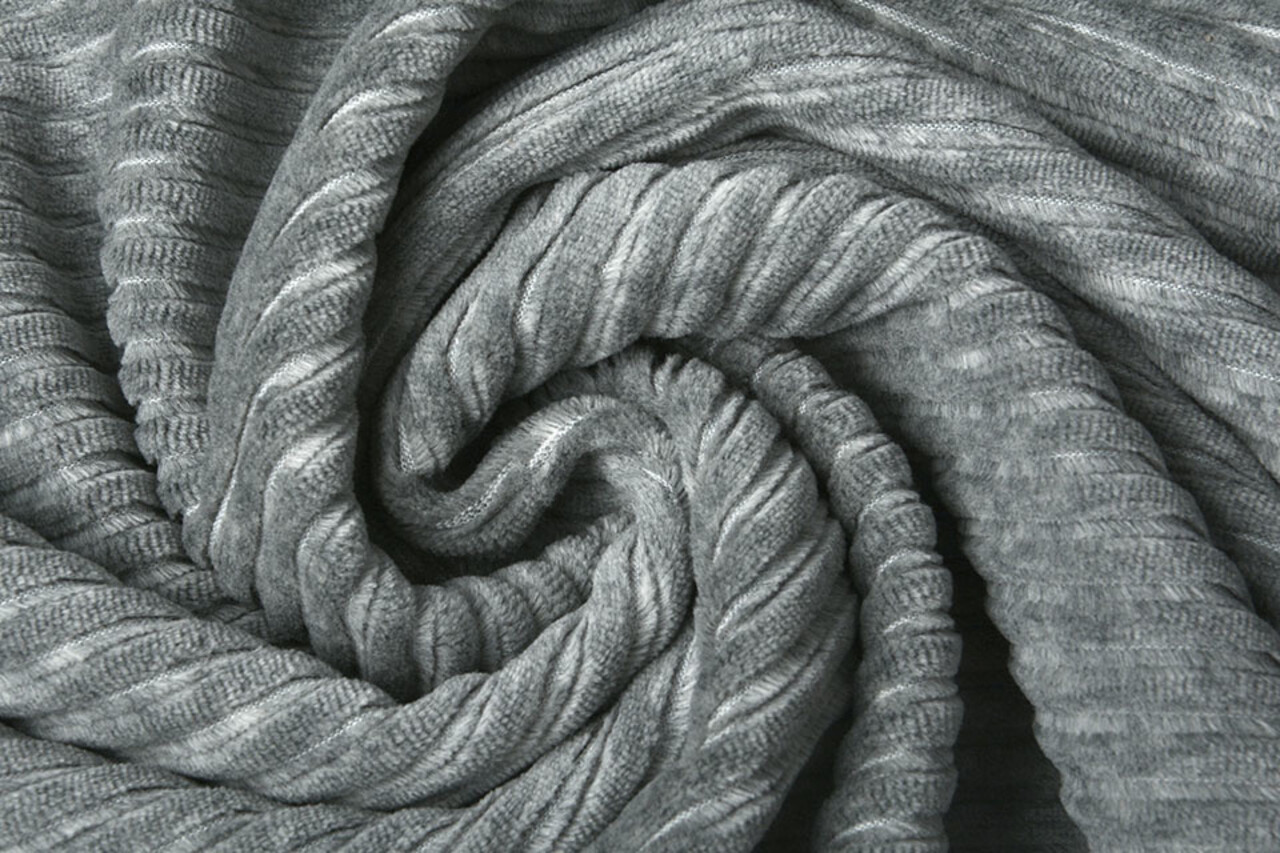 Katoenen Tricot  Corduroy Brede Rib Grijs Melange Katoenen Tricot  Corduroy Brede Rib Grijs Melange