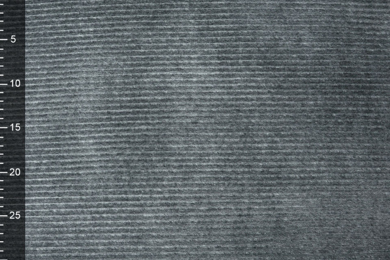 Baumwolle Trikot Cordstoff Breit Dubnkelgrau Melange