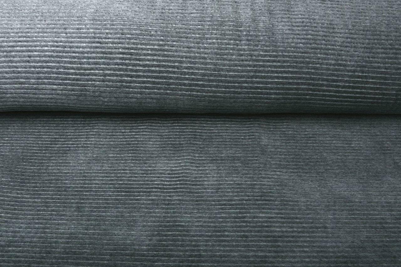 Di Cotone Maglia Velluto a Coste Larga Costina Grigio Scuro Mélange Di Cotone Maglia Velluto a Coste Larga Costina Grigio Scuro Mélange