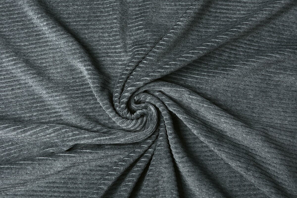 Katoenen Tricot  Corduroy Brede Rib Donker Grijs Melange Katoenen Tricot  Corduroy Brede Rib Donker Grijs Melange