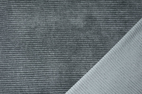 Baumwolle Trikot Cordstoff Breit Dubnkelgrau Melange