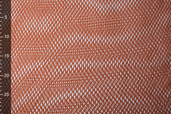 Jersey Rete Tessuto Glitter Arancione Mattone Jersey Rete Tessuto Glitter Arancione Mattone