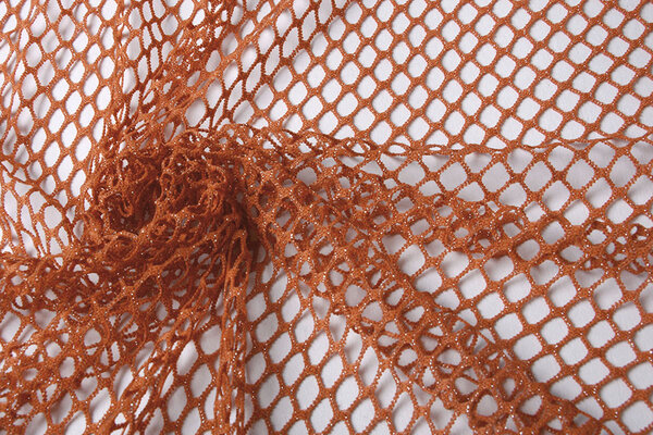 Jersey Gauze Fabric Glitter Orange Brique