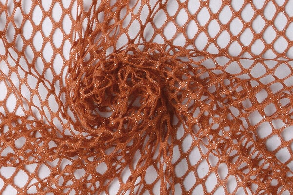 Jersey Gaze Tissu Paillettes Orange Brique Jersey Gaze Tissu Paillettes Orange Brique