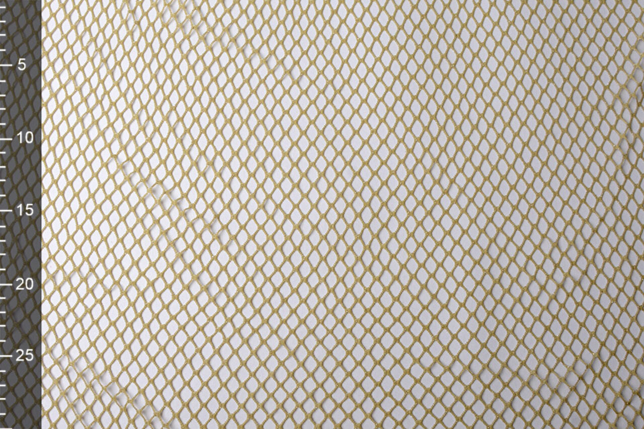Jersey Gaas Stof Glitter Licht Goud