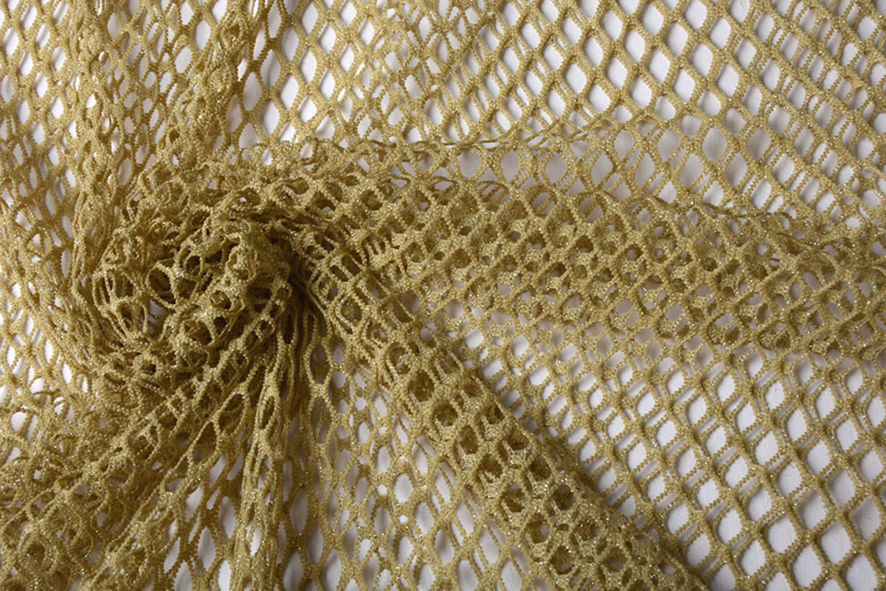 Jersey Rete Tessuto Glitter Oro Chiaro Jersey Rete Tessuto Glitter Oro Chiaro
