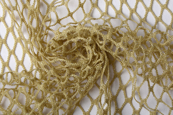 Jersey Malla Tela Purpurina Dorado Claro