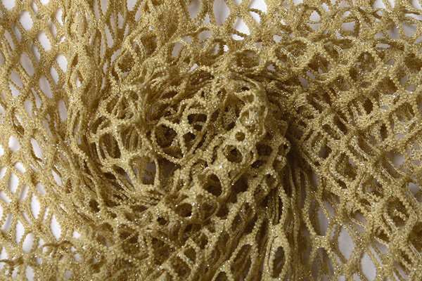 Jersey Rete Tessuto Glitter Oro Chiaro Jersey Rete Tessuto Glitter Oro Chiaro