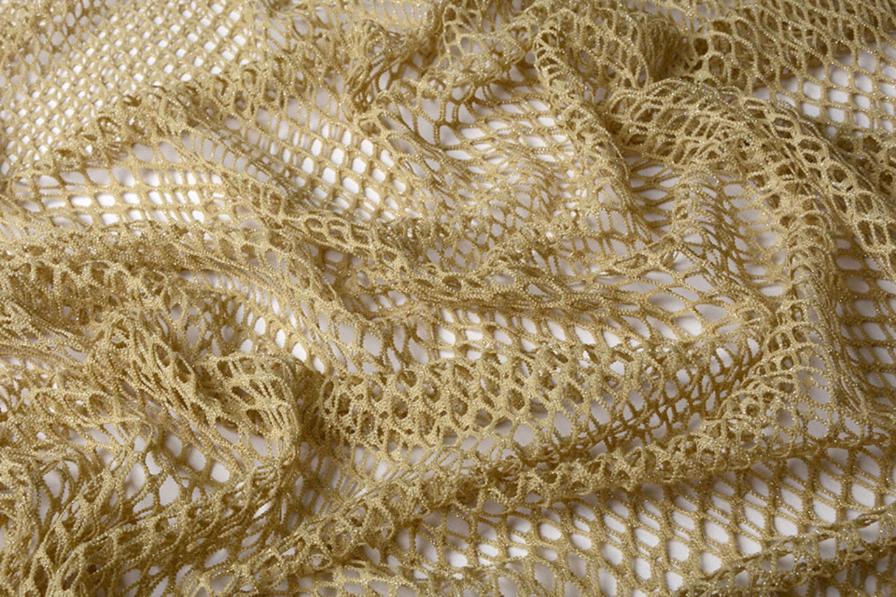 Jersey Rete Tessuto Glitter Oro Chiaro Jersey Rete Tessuto Glitter Oro Chiaro